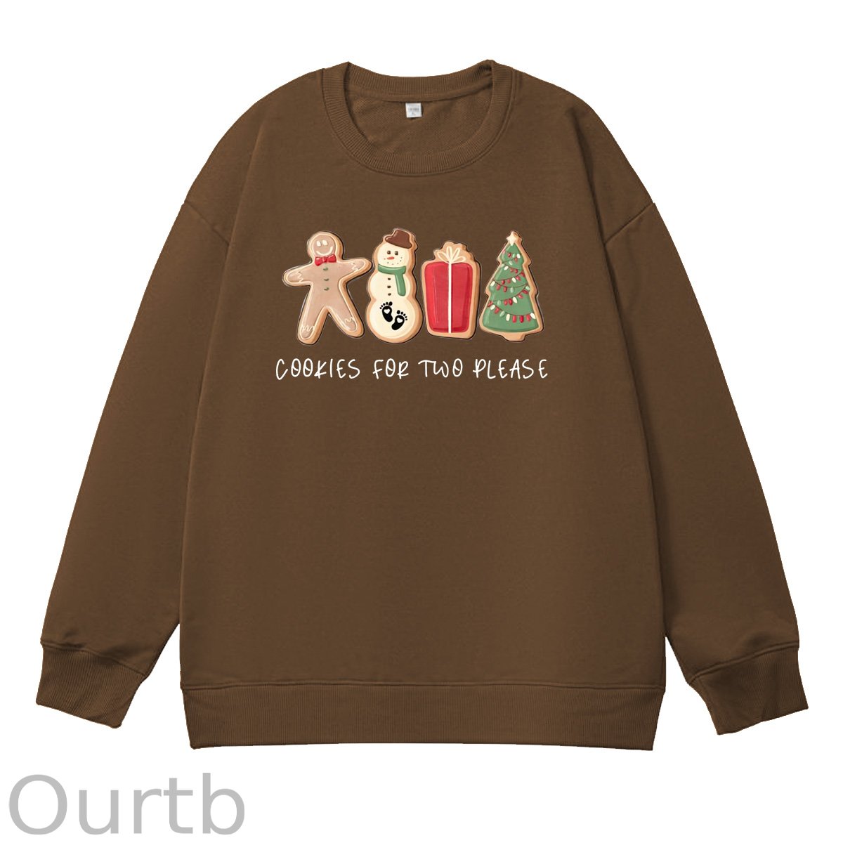 Christmas Cookies For Two Please Pattern 100% 300g CottonCrew Neck Sweatshirt