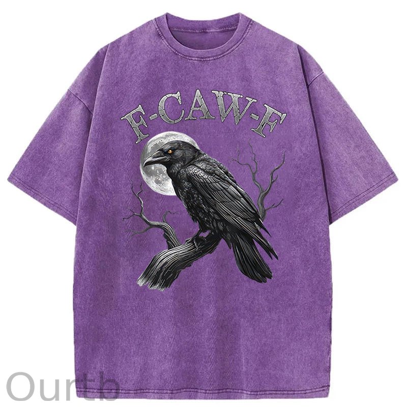 F-Caw-F Crow Washed Cotton T-Shirt