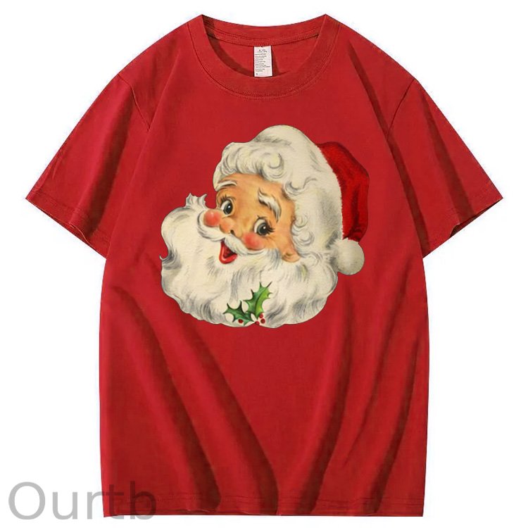 Christmas Santa Claus Pattern100% Cotton T-Shirt