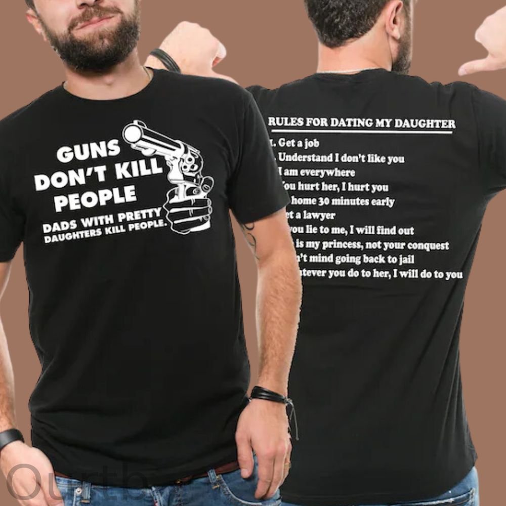 Father's Day T-shirt Gift for Father T-shirt 10 Rules For Dating My Daughter Gift For Dad Mens Funny Shirt Birthday Christmas Fathers day