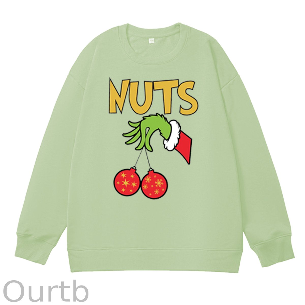 Christmas Couple Funny  Pattern 100% 300g CottonCrew Neck Sweatshirt