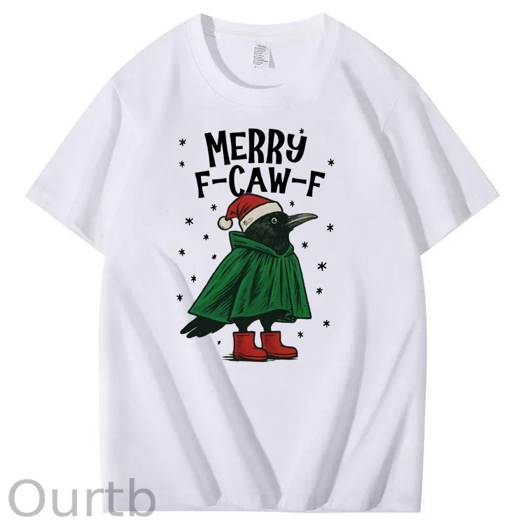 Merry F-Caw-F Pattern100% Cotton T-Shirt