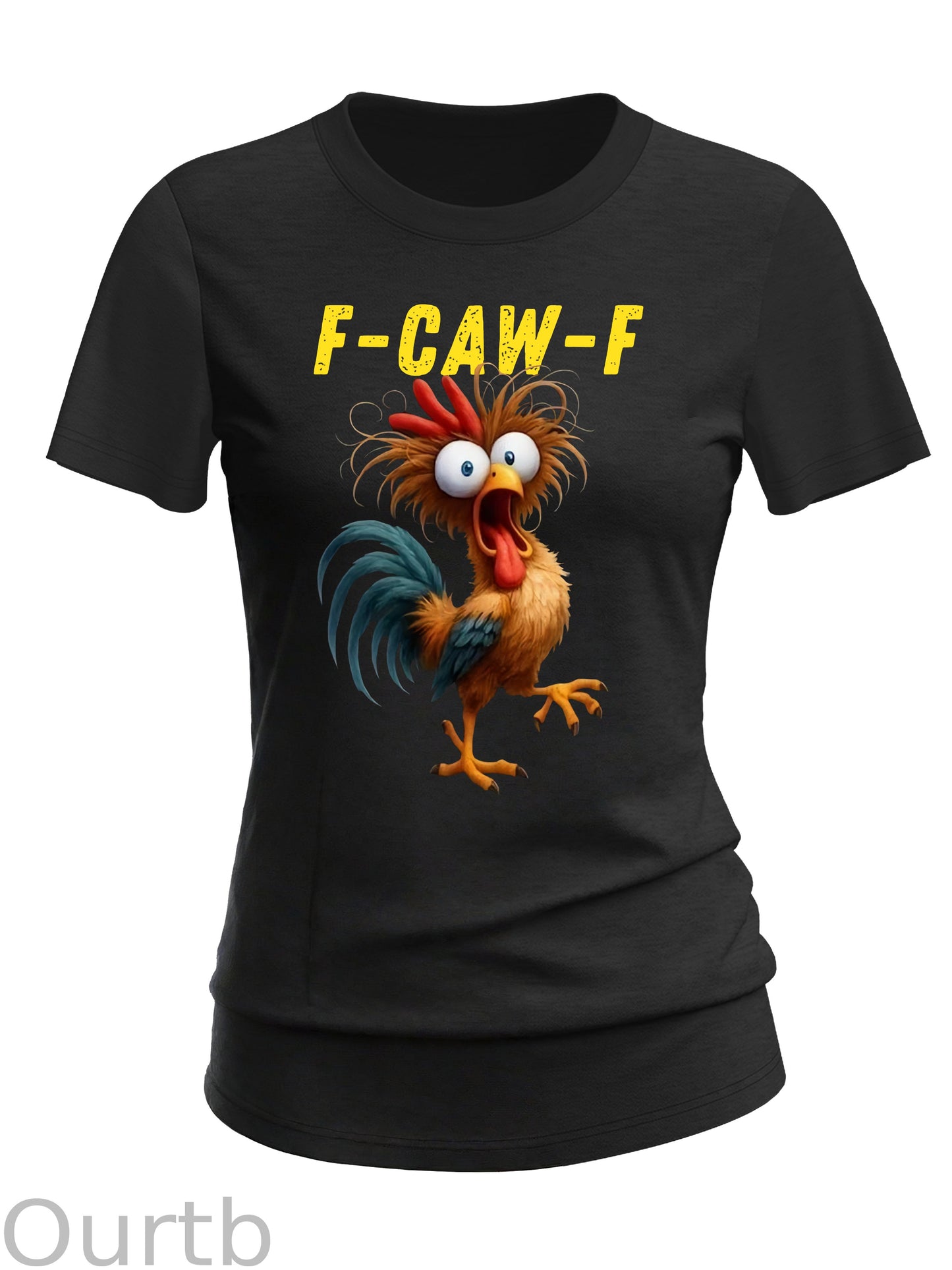 F-Caw-F Chicken Crazy Pattern 100% Cotton  T-Shirt