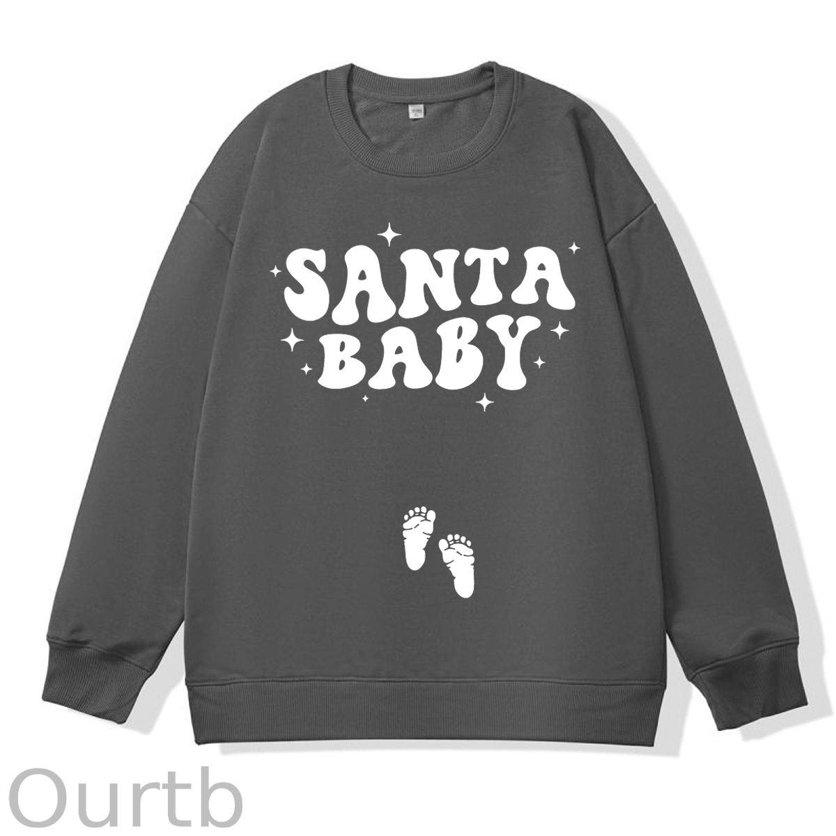 Christmas Santa Baby Pregnancy Skeleton Maternity 100% Cotton Sweatshirt