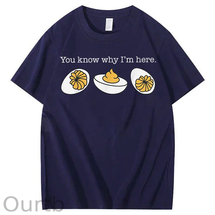 Retro Thanksgiving Dinner You Know Why I'm Here Deviled Egg 100% Cotton T-Shirt