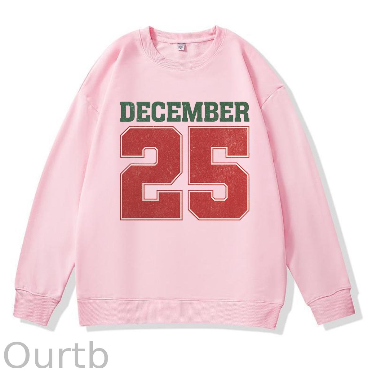 Christmas Decemember 25  Pattern 100% 300g CottonCrew Neck Sweatshirt