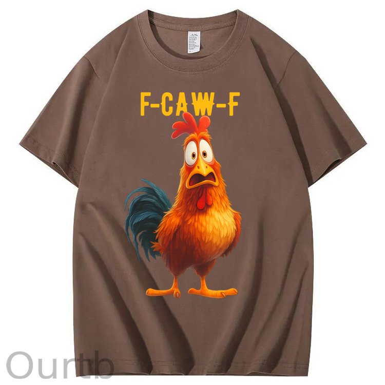 F-Caw-F Funny Chicken  Pattern100% Cotton T-Shirt