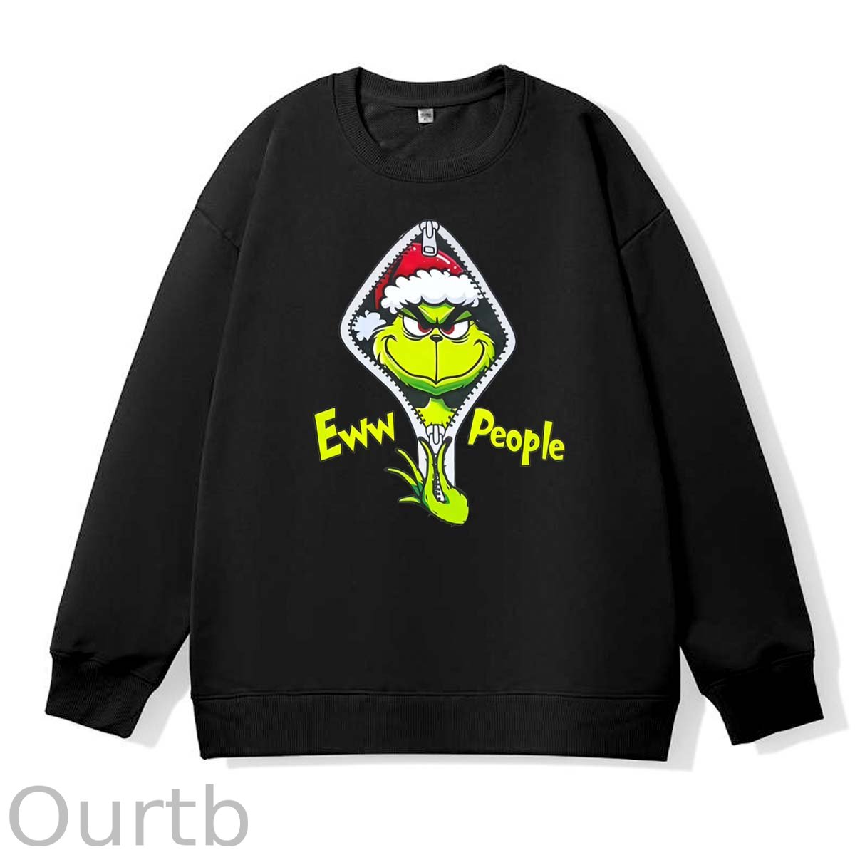 Christmas Eww People Pattern 100% 300g CottonCrew Neck Sweatshirt