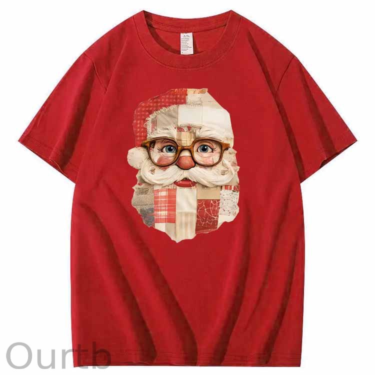 Christmas Vintage Santa Claus Pattern100% Cotton T-Shirt