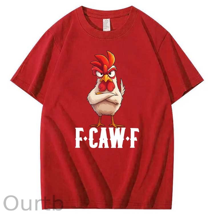 F-Caw-F  Angry  Cool Chicken  Pattern100% Cotton T-Shirt