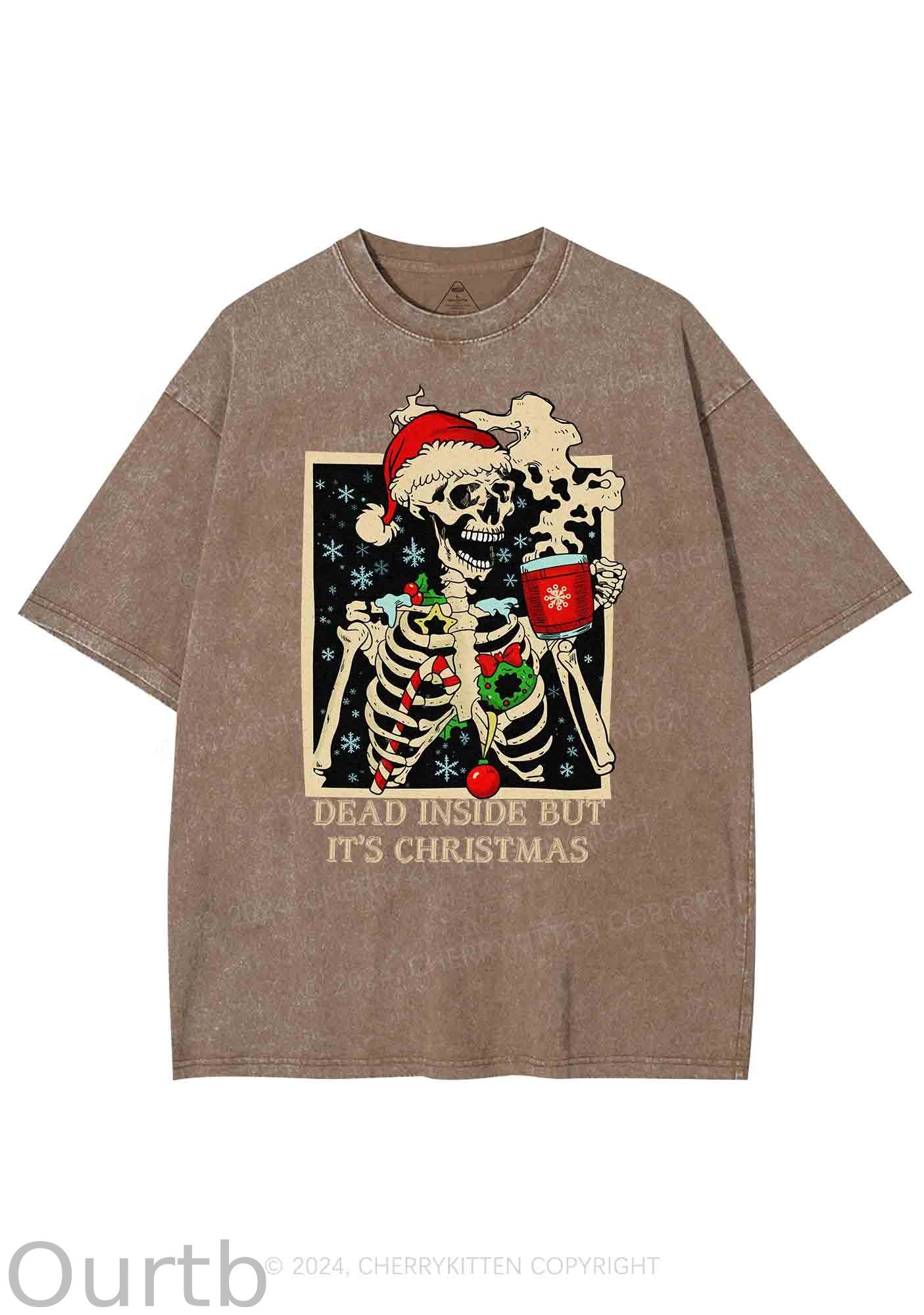 Christmas Dead Inside Retro Washed Tee