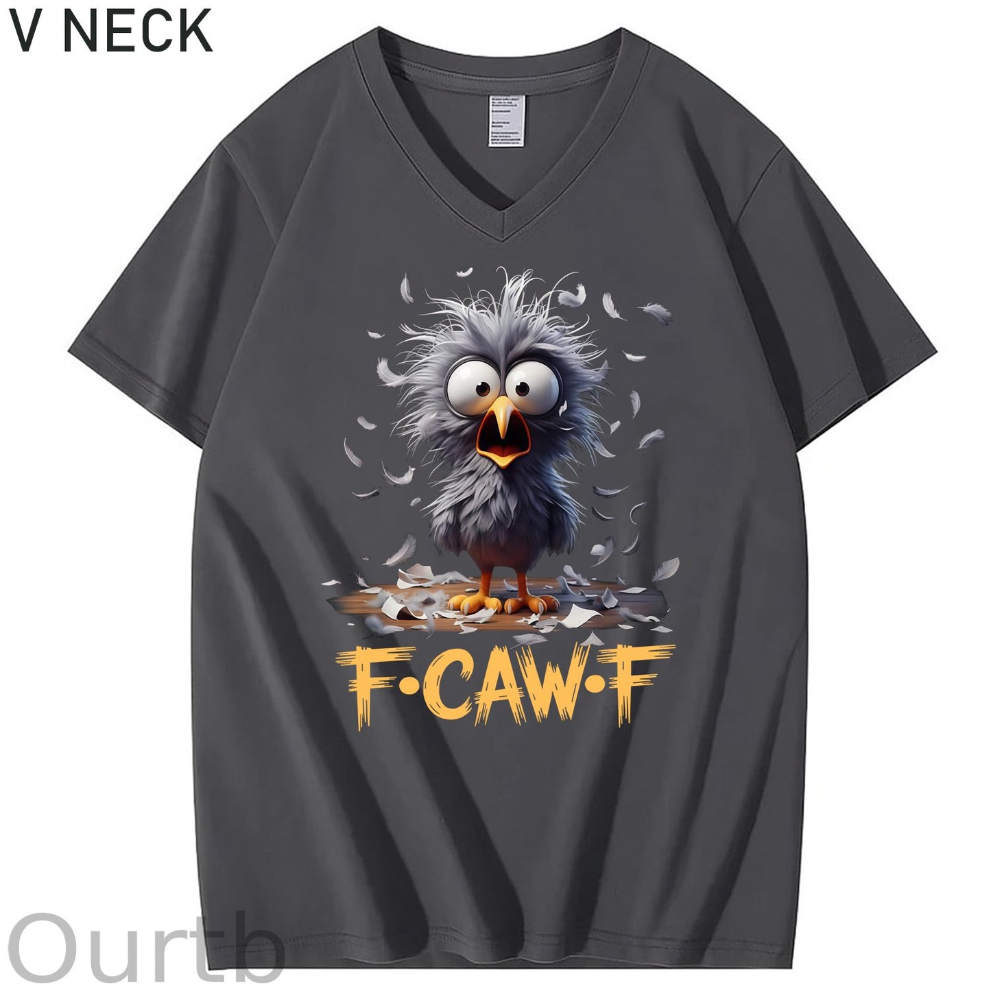 Funny F-Caw-F Chicken 100% Cotton V Neck T-Shirt