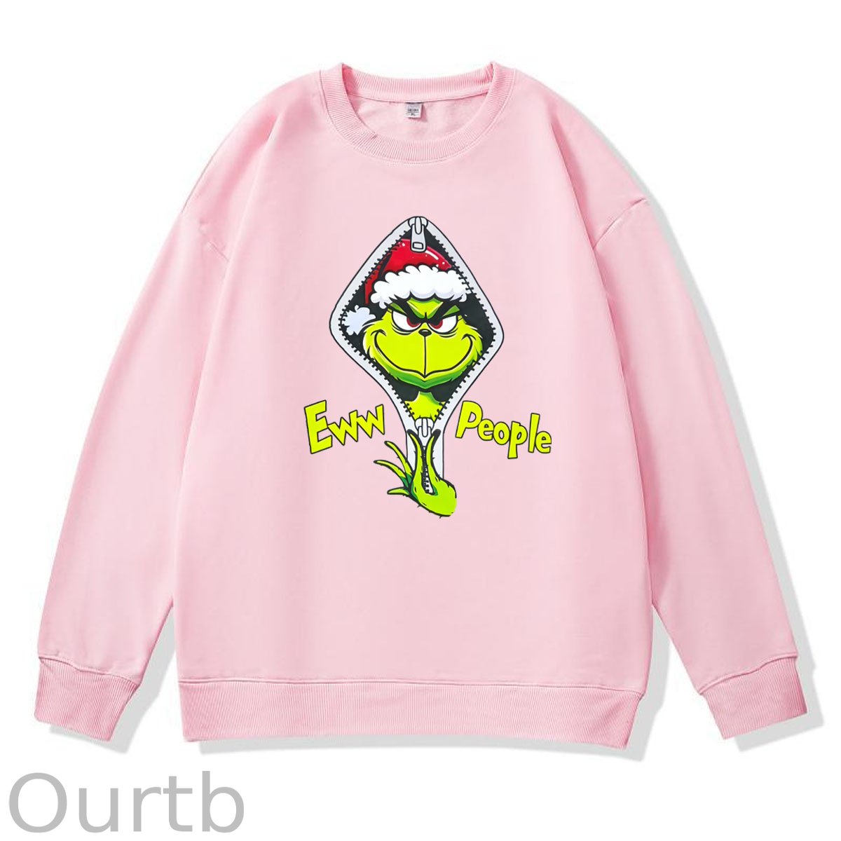 Christmas Eww People Pattern 100% 300g CottonCrew Neck Sweatshirt
