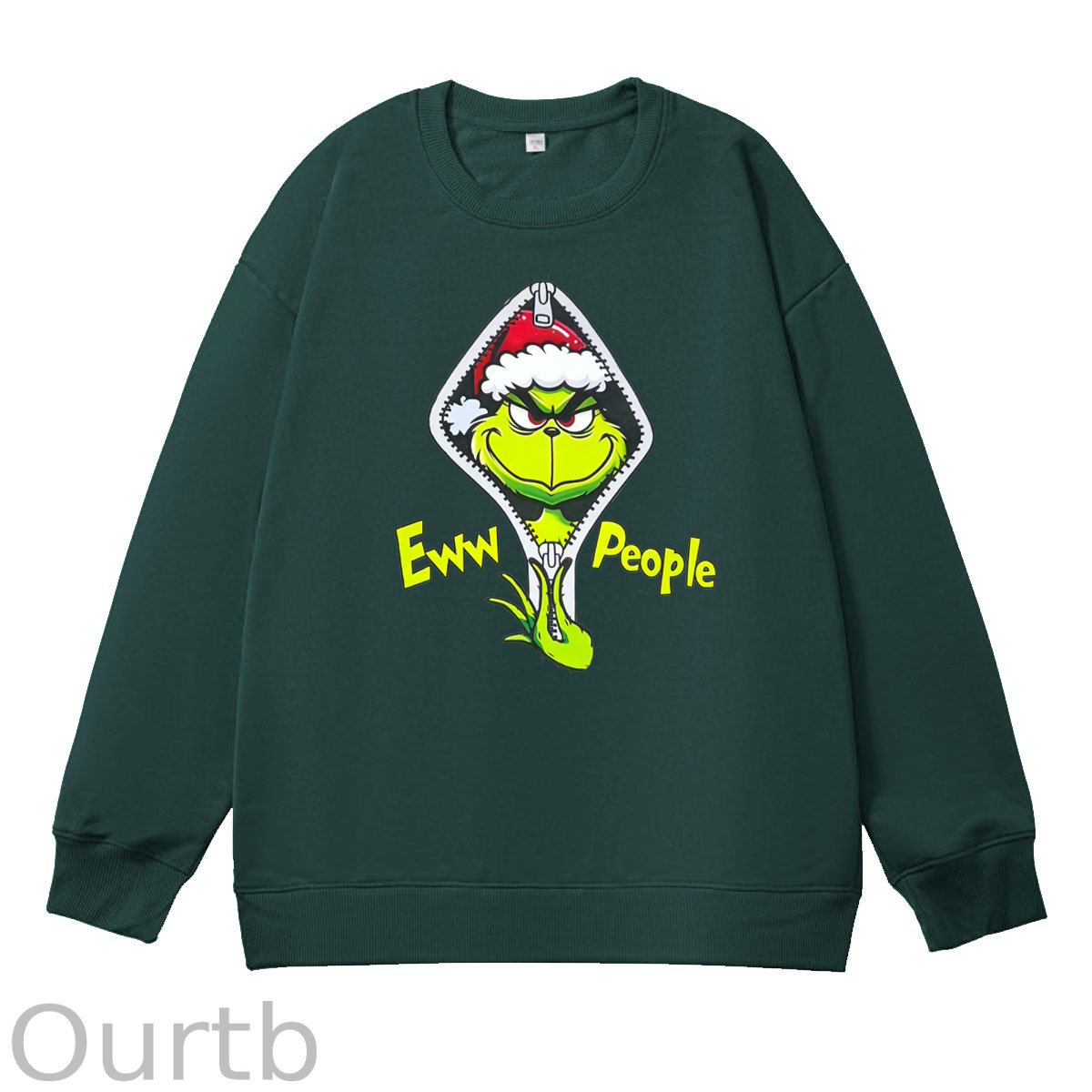 Christmas Eww People Pattern 100% 300g CottonCrew Neck Sweatshirt