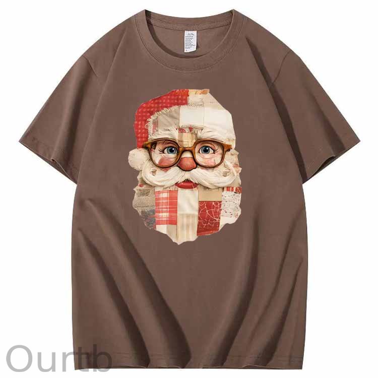 Christmas Vintage Santa Claus Pattern100% Cotton T-Shirt