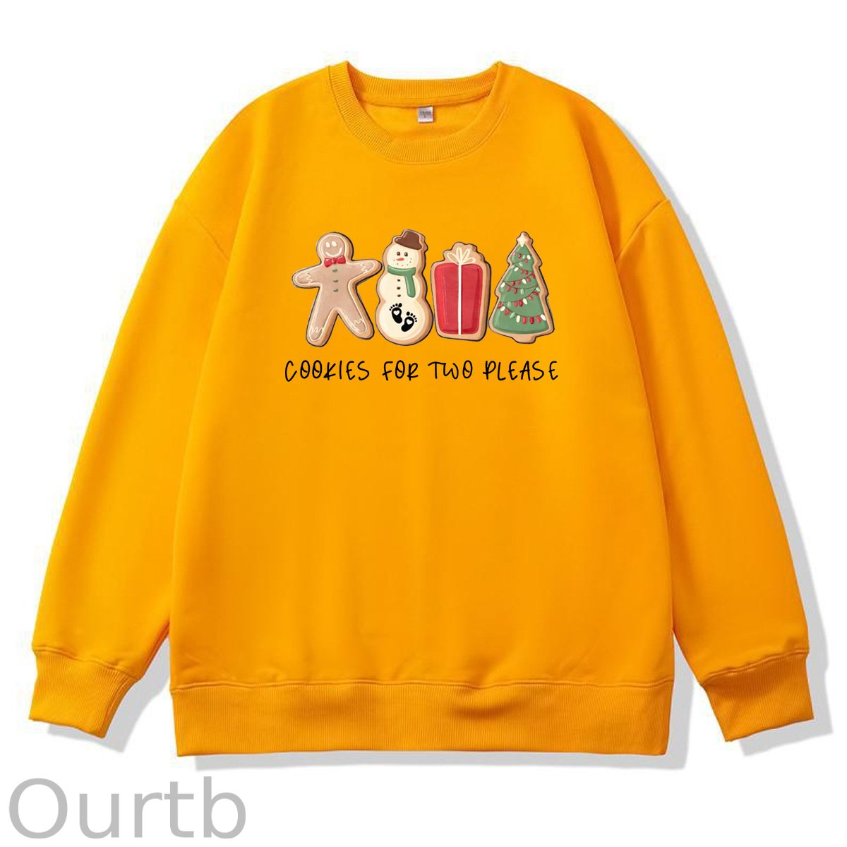 Christmas Cookies For Two Please Pattern 100% 300g CottonCrew Neck Sweatshirt