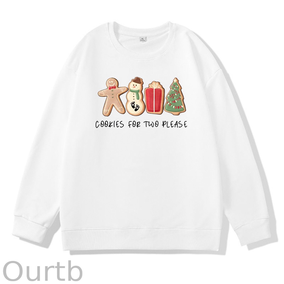 Christmas Cookies For Two Please Pattern 100% 300g CottonCrew Neck Sweatshirt