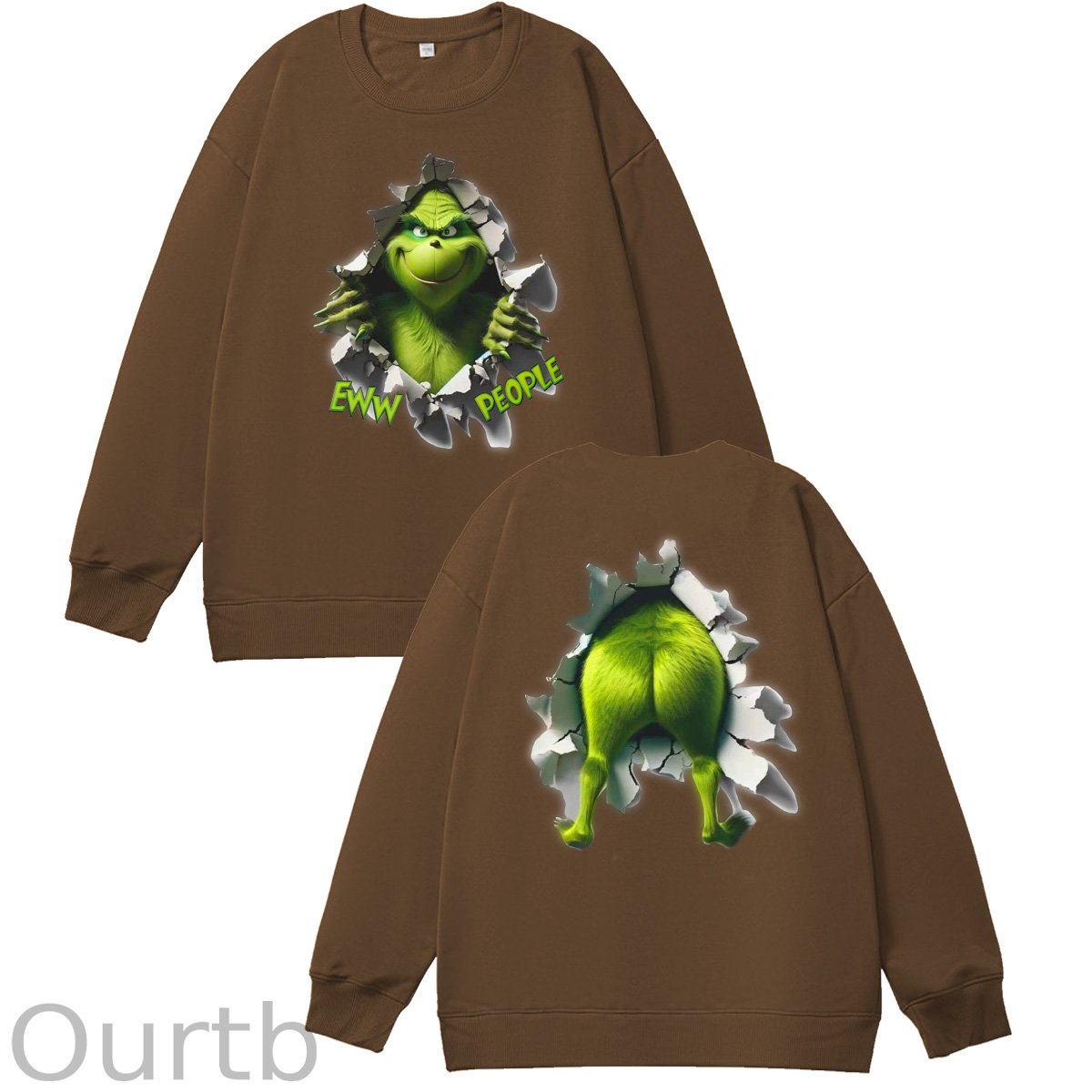 Christmas Funny Pattern 100% 300g CottonCrew Neck Sweatshirt