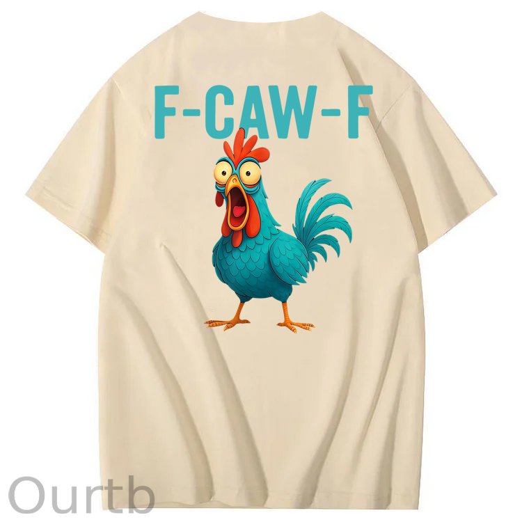 Funny Rooster Chicken F-Caw-F Chicken 100% Cotton T-Shirt