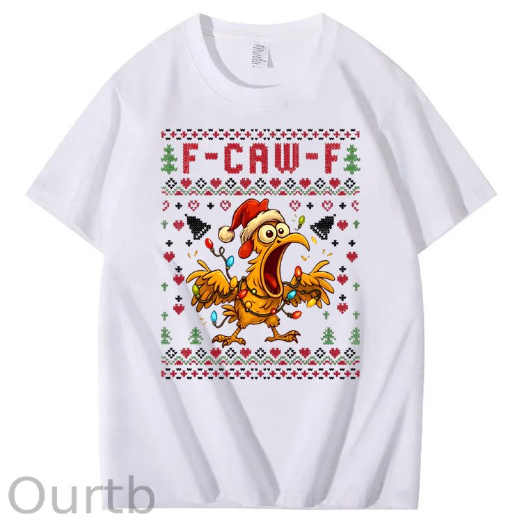 Christmas F-Caw-F Pattern100% Cotton T-Shirt