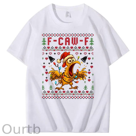 Christmas F-Caw-F Pattern100% Cotton T-Shirt