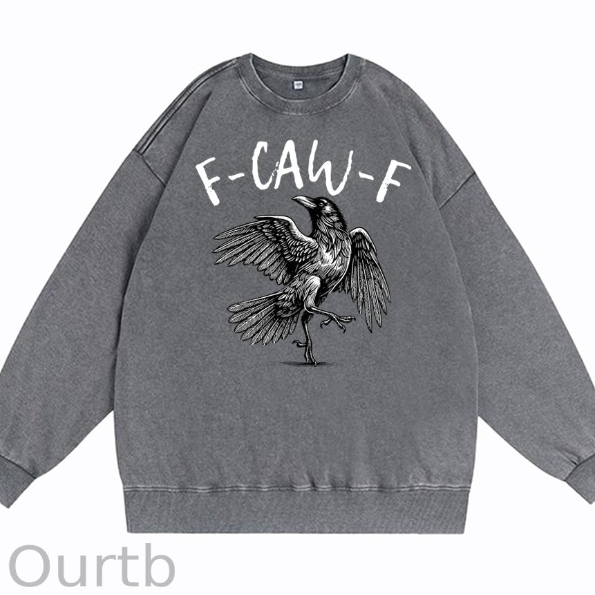 F-Caw-F Crow Cotton Washed Long Sleeve Sweatshirt/Shirt