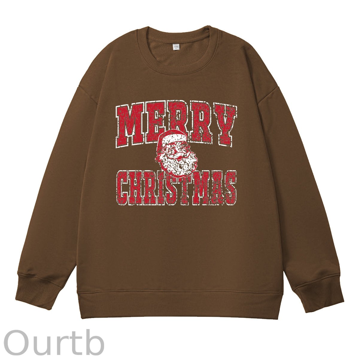 Merry Christmas Pattern 100% 300g CottonCrew Neck Sweatshirt