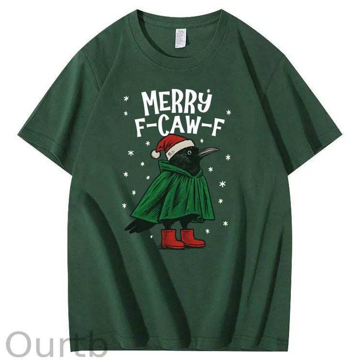 Merry F-Caw-F Pattern100% Cotton T-Shirt