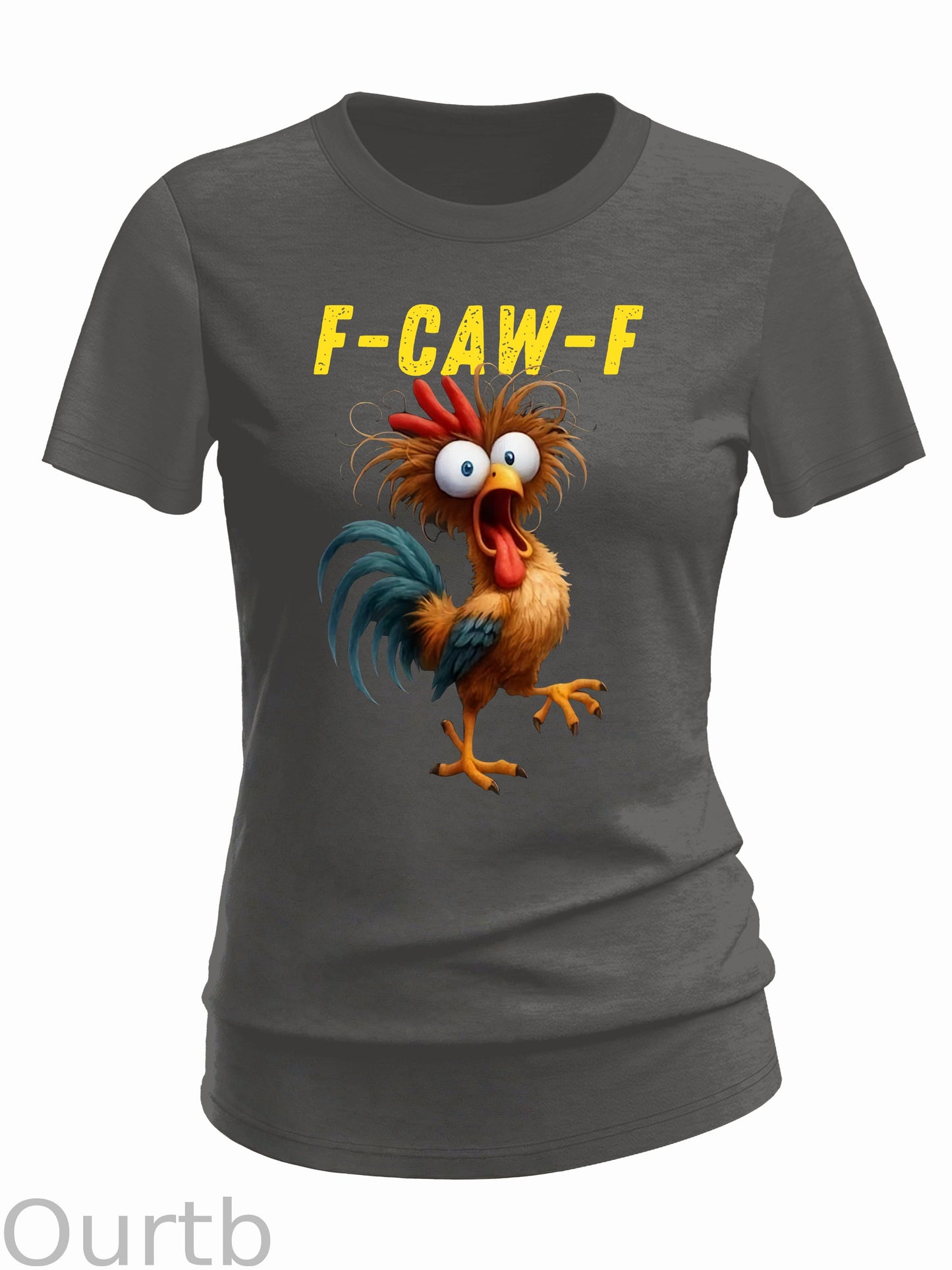 F-Caw-F Chicken Crazy Pattern 100% Cotton  T-Shirt