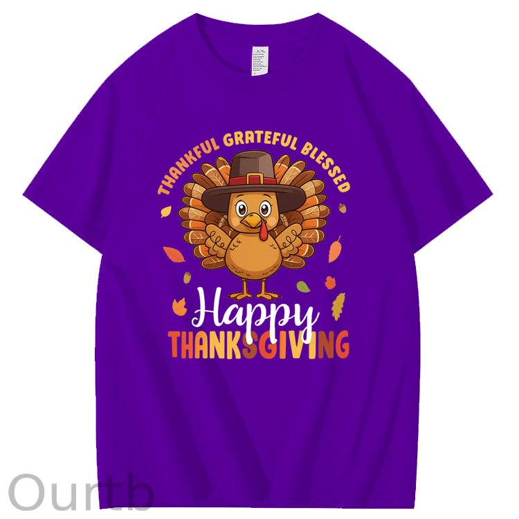 Happy Thanksgiving Pattern100% Cotton T-Shirt