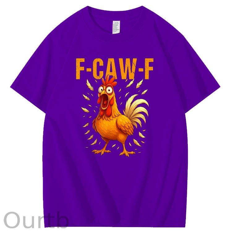 F-Caw-F Crazy Chickens Pattern100% Cotton T-Shirt
