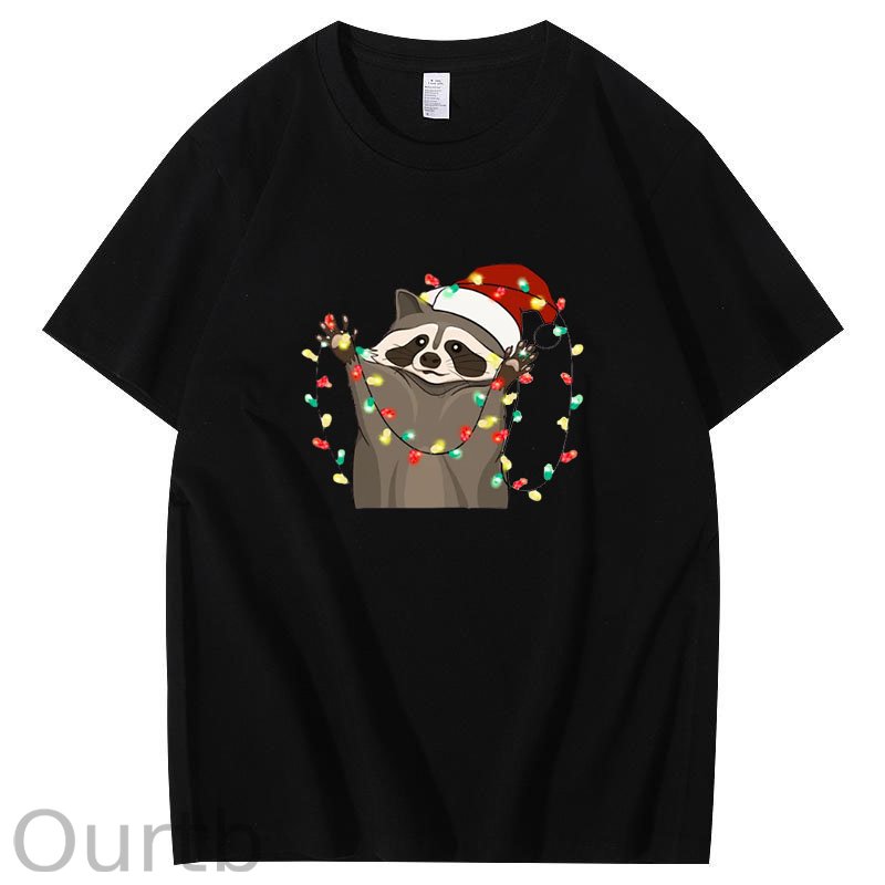 Raccoon Christmas Light T-Shirt