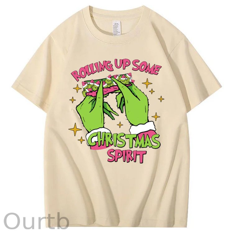 Rolling Up Some Christmas Spirit Pattern100% Cotton T-Shirt