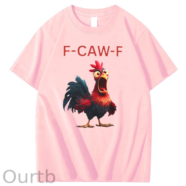 F-Caw-F  Shock Chicken Pattern100% Cotton T-Shirt