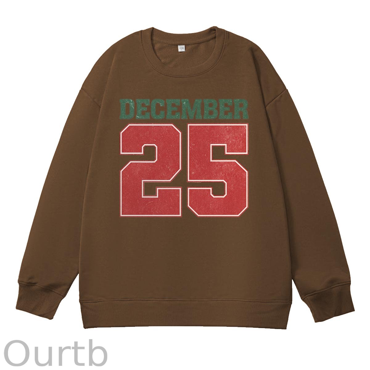 Christmas Decemember 25  Pattern 100% 300g CottonCrew Neck Sweatshirt
