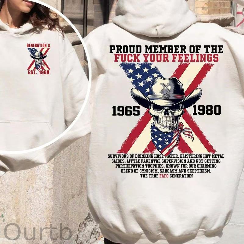 Gen X Cowboy Skeleton Custom Year Unisex Hoodie /Sweatshirt Christmas Gift