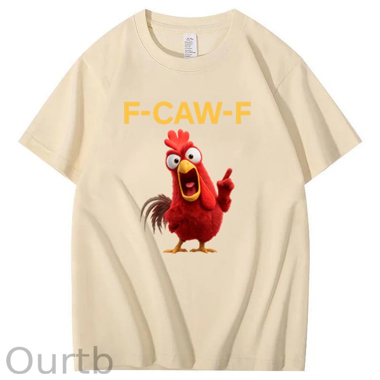 F-Caw-F Angry Chicken  Pattern100% Cotton T-Shirt