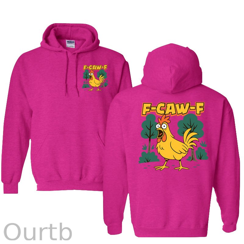 F-Caw-F Crazy Shocked Chicken  Pattern 100% 300g Cotton Classic Hoodie