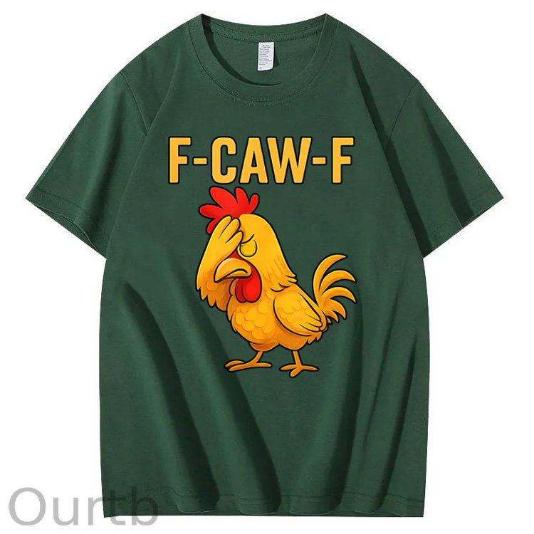 F-Caw-F Helpless Chicken Pattern100% Cotton T-Shirt