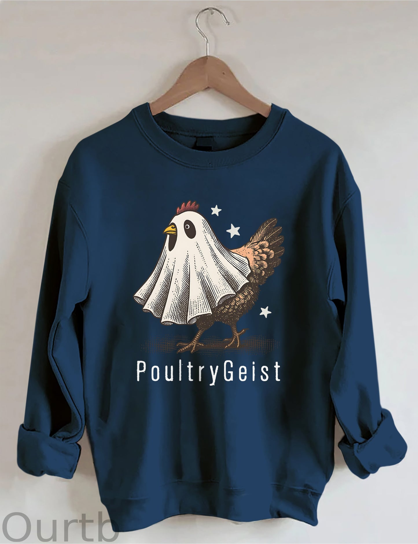 Halloween Funny Ghost Chicken Sweatshirt