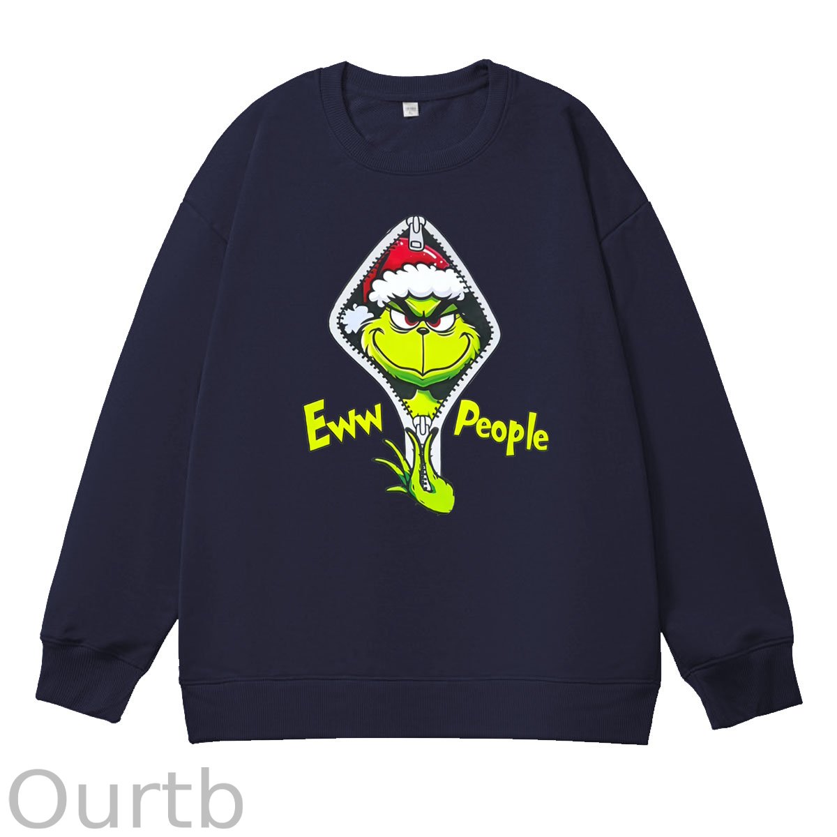 Christmas Eww People Pattern 100% 300g CottonCrew Neck Sweatshirt