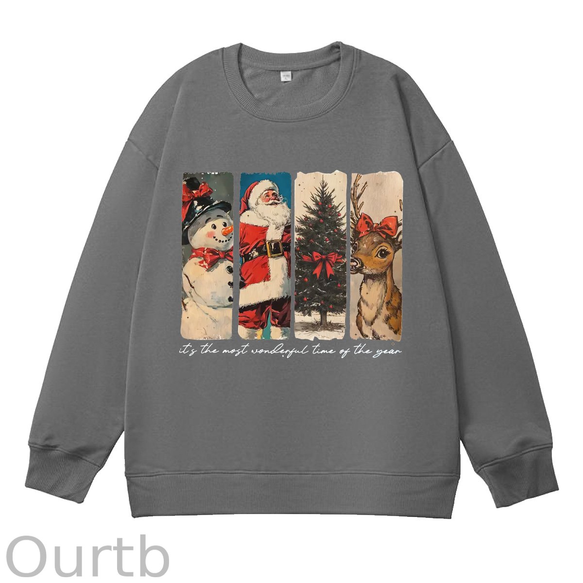 It's The Most Wonderful Time Of The Year Pattern 100% 300g CottonCrew Neck Sweatshirt