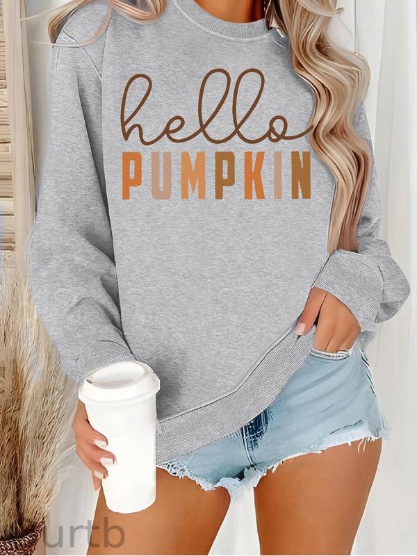 Thanksgiving Hello Pumpkin 100% Cotton Fleece Sweatshirt