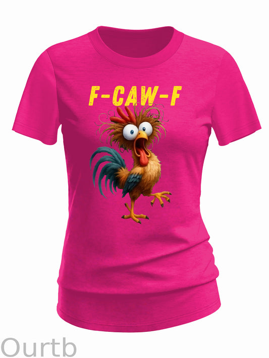 F-Caw-F Chicken Crazy Pattern 100% Cotton  T-Shirt