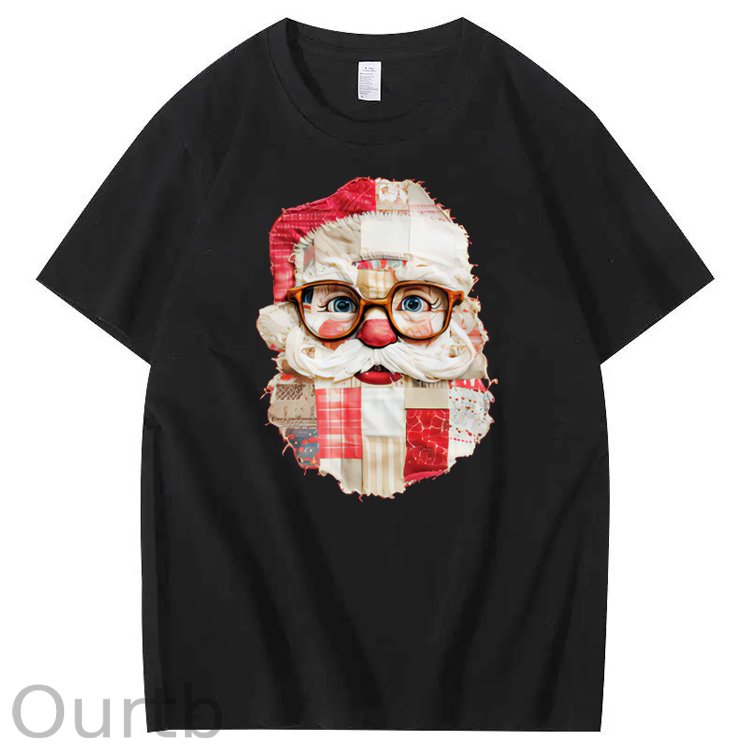 Christmas Vintage Santa Claus Pattern100% Cotton T-Shirt