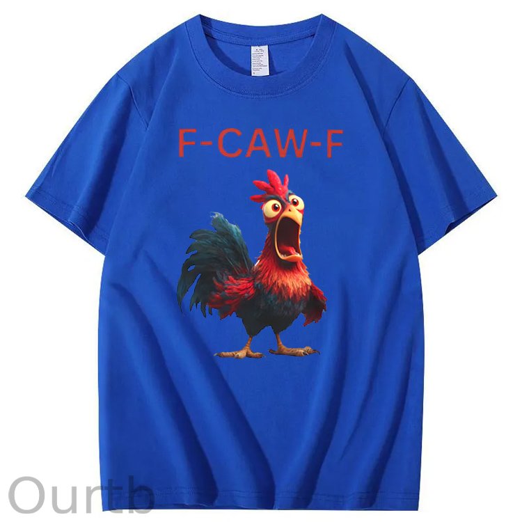 F-Caw-F  Shock Chicken Pattern100% Cotton T-Shirt