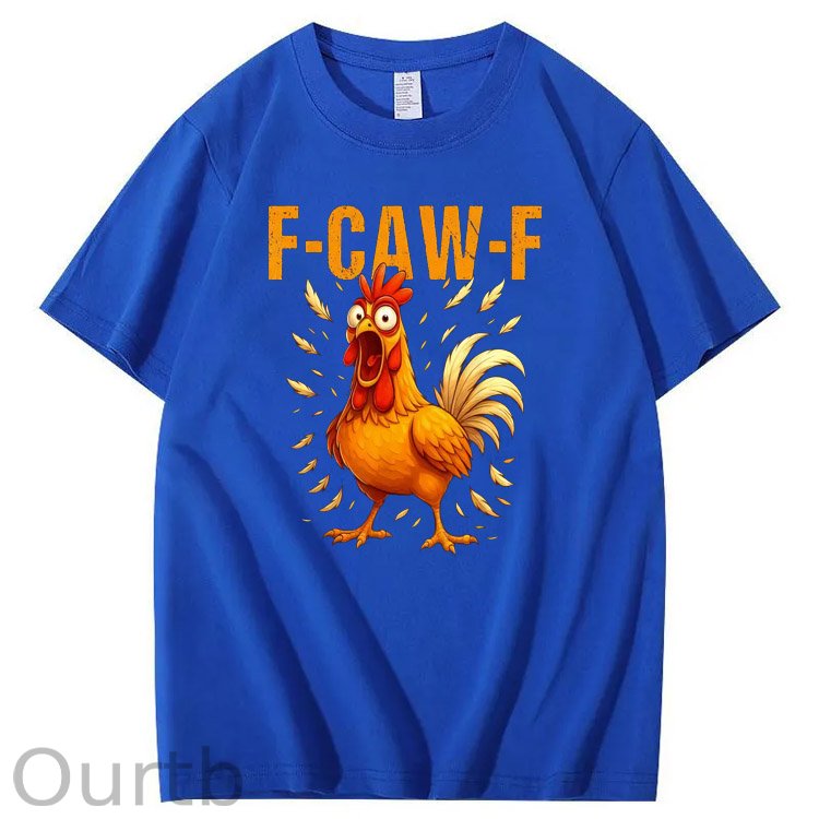 F-Caw-F Crazy Chickens Pattern100% Cotton T-Shirt