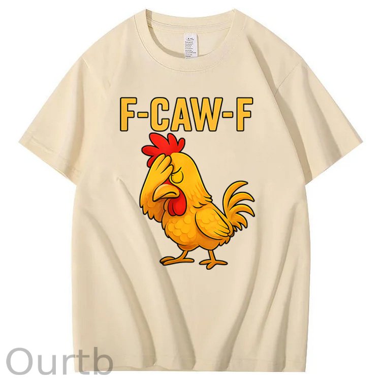 F-Caw-F Helpless Chicken Pattern100% Cotton T-Shirt