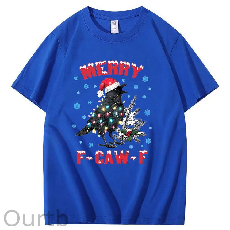 Christmas  Merry F-Caw-F  Pattern100% Cotton T-Shirt