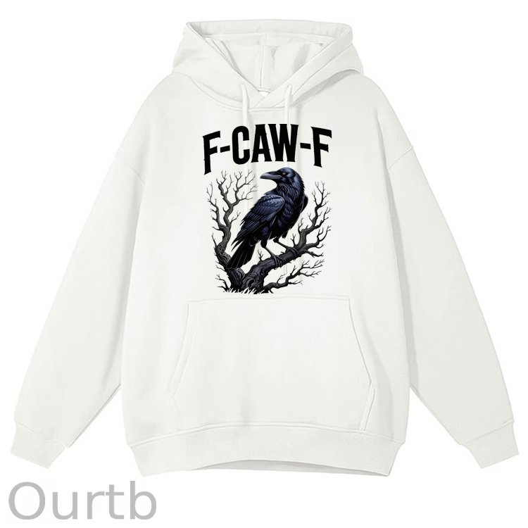 F-Caw-F Crow Cotton Fleece Hooded Sweatshirt